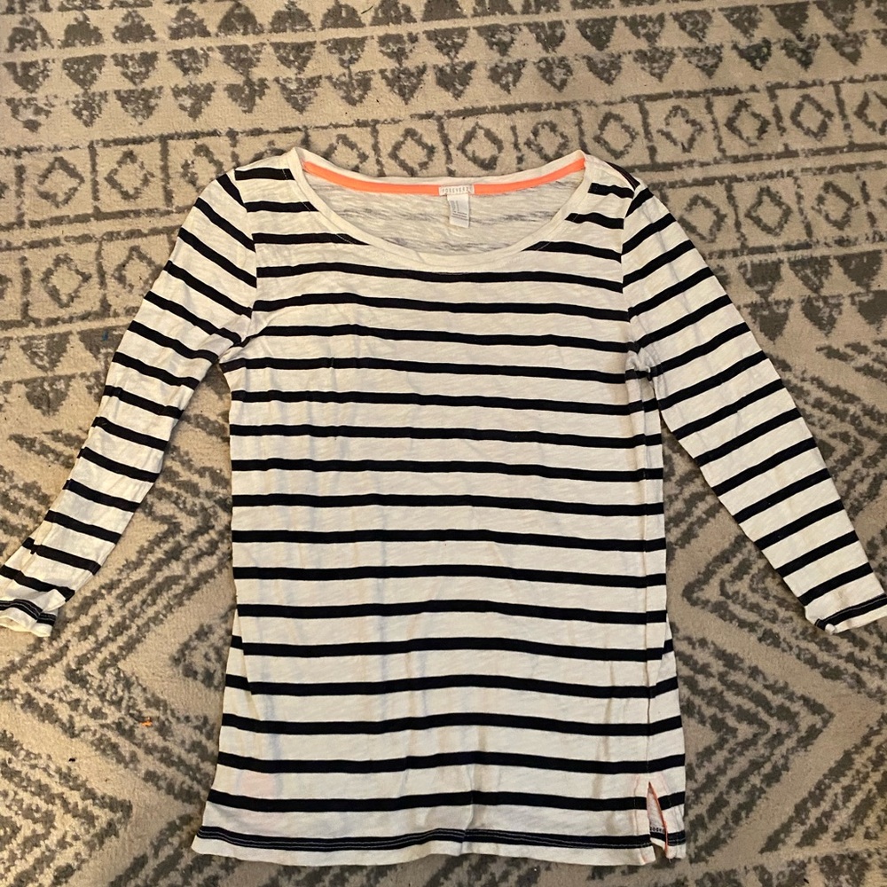 Forever 21 Striped 3/4 Sleeve Shirt